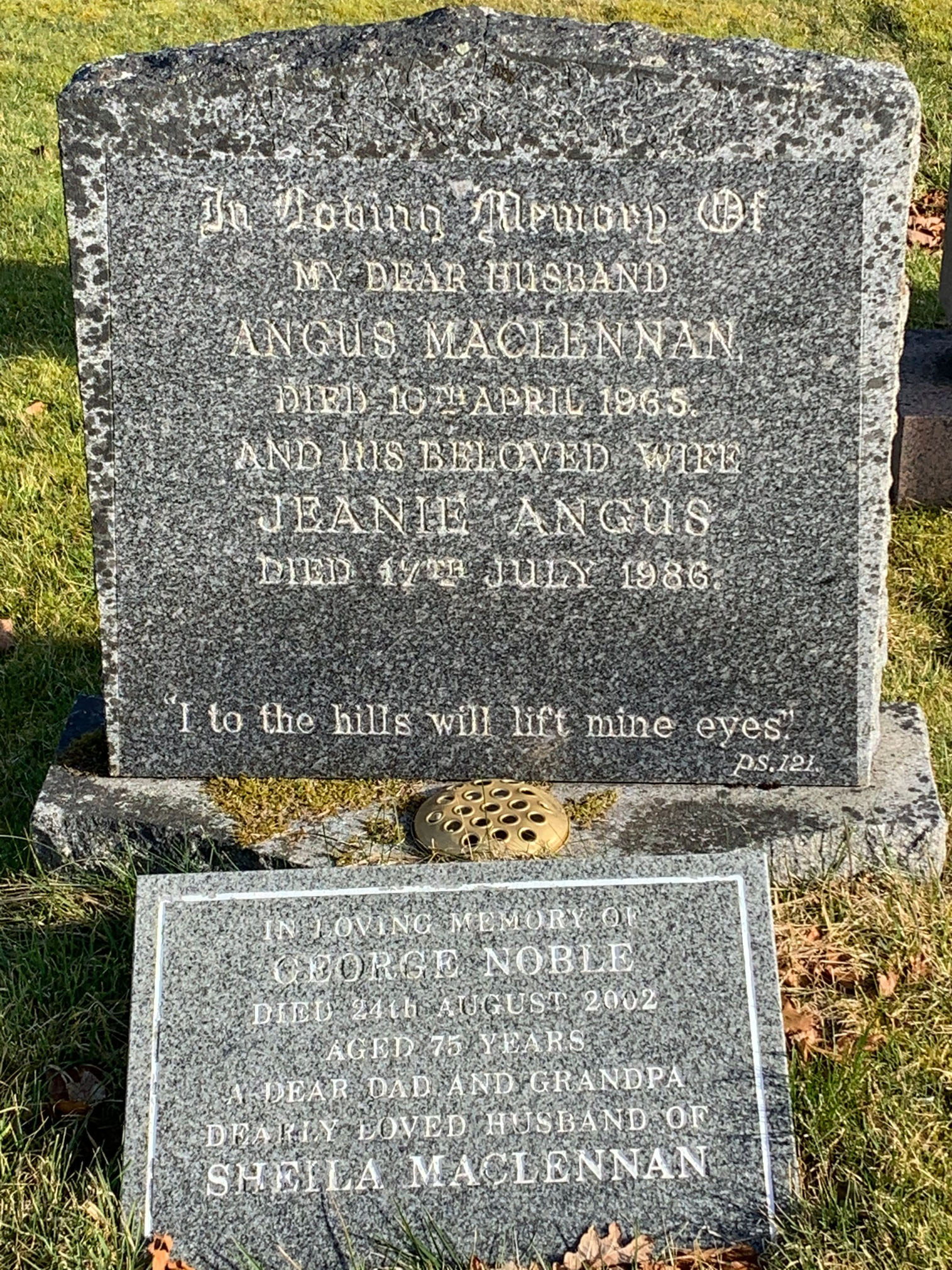 Photo of headstones/Angus MacLennan died 1965 MI Tomnahurich, Inverness
